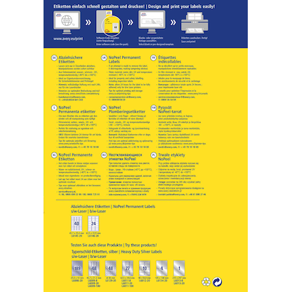 Artikelbild 3 für AVERY Zweckform abziehsichere Folienetiketten L6145-20 weiß 45,7 x 25,4 mm, 20 Blatt, Artikelnummer 896928