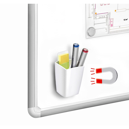 Artikelbild für cep magnetischer Stiftehalter weiß Polystyrol 2 Fächer 7,8 x 7,4 x 9,5 cm, Artikelnummer 260260