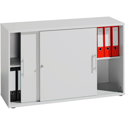 Artikelbild für HAMMERBACHER Schiebetürenschrank, V1752S/5/5/RE lichtgrau 1 Fachboden 120,0 x 40,0 x 74,8 cm, Artikelnummer 977876