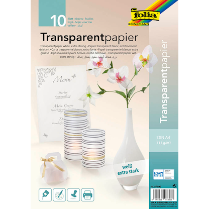 Artikelbild 2 für folia Transparentpapier 115 g/qm, 10 Blatt, Artikelnummer 156260