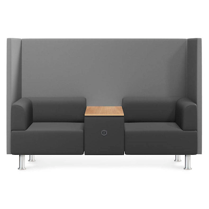 Artikelbild 2 für rocada 2-Sitzer Besprechungsecke Soft Seating schwarz, grau grau Stoff 200,0 x 68,0 x 137,0 cm, 1 St., Artikelnummer 686035