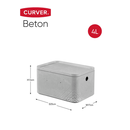 Artikelbild 9 für curver BETON S Aufbewahrungsboxen-Set grau, 3 St., Artikelnummer 744809