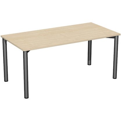 Artikelbild für geramöbel Flex Schreibtisch ahorn, anthrazit rechteckig, 4-Fuß-Gestell grau 160,0 x 80,0 cm, Artikelnummer 880601
