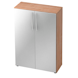 Artikelbild 1 für HAMMERBACHER Aktenschrank Altus, V4550/N/S/BM nussbaum, silber 2 Fachböden 80,0 x 33,0 x 114,4 cm, Artikelnummer 966093