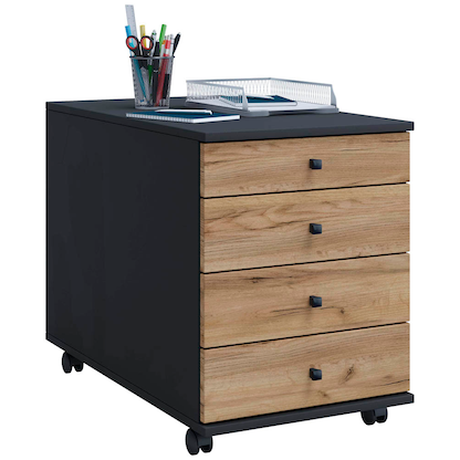 Artikelbild 10 für VCM my office Lona Rollcontainer anthrazit, honig-eiche 4 Auszüge 41,5 x 75,0 x 57,0 cm, Artikelnummer 267926