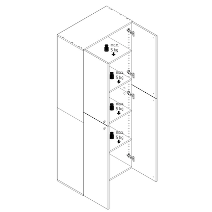 Artikelbild 3 für VCM my office Aktenschrank XXL Lona, 914113 weiß 4 Fachböden 70,0 x 39,0 x 183,0 cm, Artikelnummer 857134