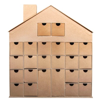 Artikelbild für Rayher Adventskalender Pappmaché-Haus beige, Artikelnummer 284634