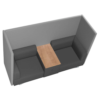 Artikelbild 3 für rocada 2-Sitzer Besprechungsecke Soft Seating schwarz, grau grau Stoff 200,0 x 68,0 x 137,0 cm, 1 St., Artikelnummer 686035