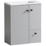 Artikelbild 1 für MÖBELPARTNER Waschbecken mit Unterschrank Lugo 157397 platingrau 70,7 x 17,0 x 76,8 cm, Artikelnummer 323679