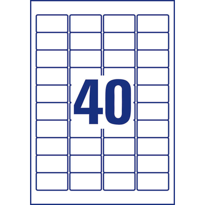 Artikelbild 14 für AVERY Zweckform abziehsichere Folienetiketten L6145-20 weiß 45,7 x 25,4 mm, 20 Blatt, Artikelnummer 896928