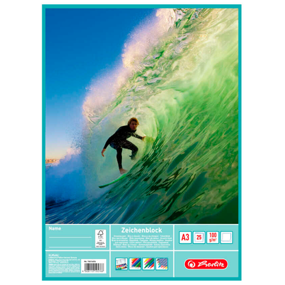 Artikelbild 5 für herlitz Zeichenblock DIN A3 100 g/m², 25 Blatt, 1 St., Artikelnummer 801229
