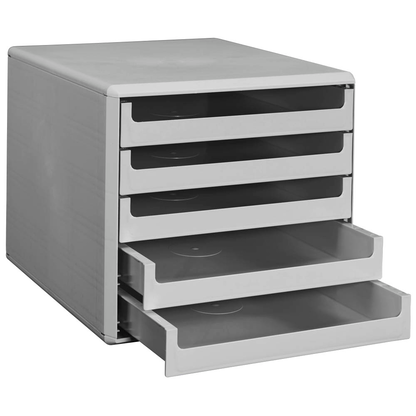 Artikelbild 2 für M&M Schubladenbox lichtgrau 30050909, DIN A4 mit 5 Schubladen, 1 St., Artikelnummer 430918