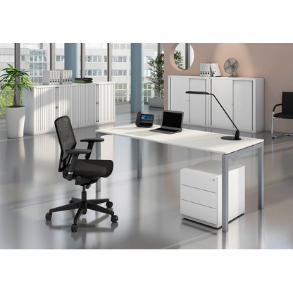 Artikelbild 5 für BISLEY Cito Schreibtisch grauweiß, silber rechteckig, 4-Fuß-Gestell silber 120,0 x 80,0 cm, Artikelnummer 256824