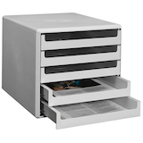 Artikelbild 1 für M&M Schubladenbox lichtgrau 30050909, DIN A4 mit 5 Schubladen, 1 St., Artikelnummer 430918