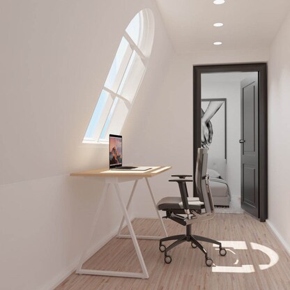 Artikelbild 4 für PAPERFLOW easyHome LV9 Schreibtisch buche rechteckig, A-Fuß-Gestell weiß 110,0 x 60,0 cm, Artikelnummer 381802