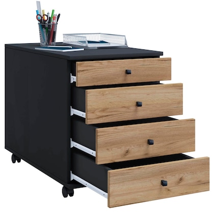 Artikelbild 8 für VCM my office Lona Rollcontainer anthrazit, honig-eiche 4 Auszüge 41,5 x 75,0 x 57,0 cm, Artikelnummer 267926