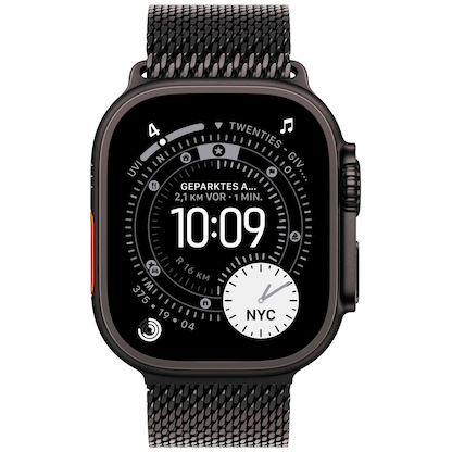 Artikelbild 2 für Apple Watch Ultra 3 Milanaise Armband Medium schwarz, Artikelnummer 715266