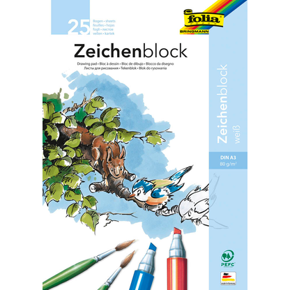 Artikelbild für folia Malblock DIN A3 80 g/qm, 25 Blatt, 1 St., Artikelnummer 497927