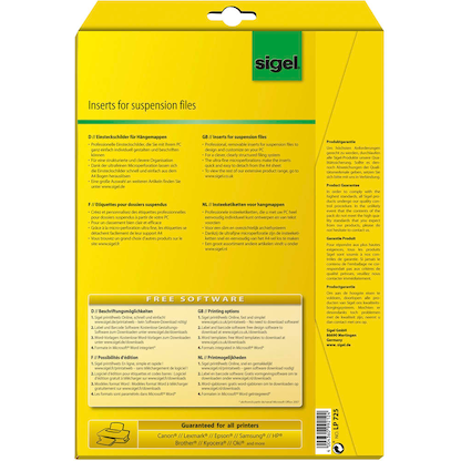 Artikelbild 2 für SIGEL Beschriftungsschilder für Hängeregister weiß, 180 St., Artikelnummer 432971