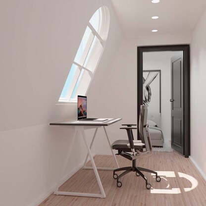 Artikelbild 4 für PAPERFLOW easyHome LV9 Schreibtisch schwarz rechteckig, A-Fuß-Gestell weiß 110,0 x 60,0 cm, Artikelnummer 381794