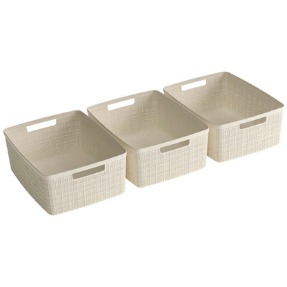 Artikelbild für curver JUTE RECYCLING Aufbewahrungskörbe-Set weiß, 3 St., Artikelnummer 744708