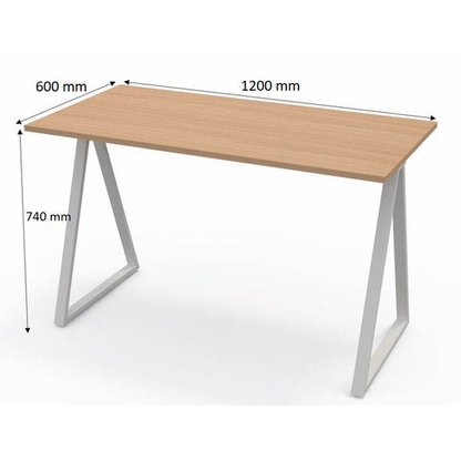 Artikelbild 2 für PAPERFLOW easyHome LV9 Schreibtisch buche rechteckig, A-Fuß-Gestell weiß 110,0 x 60,0 cm, Artikelnummer 381802