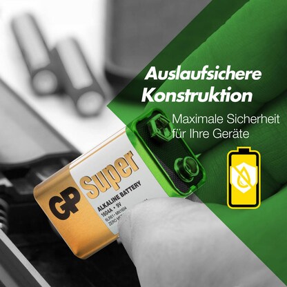 Artikelbild 5 für GP Batterie SUPER Alkali-Mangan E-Block 9,0 V, 8 St., Artikelnummer 515021