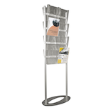 Artikelbild 1 für update displays Prospektständer Info Center silber DIN A4 60,0 x 35,0 x 163,5 cm, 1 St., Artikelnummer 750919