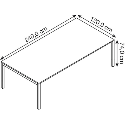 Artikelbild 2 für BISLEY Konferenztisch Cito ahorn, silber rechteckig, 4-Fuß-Gestell silber, 240,0 x 120,0 x 74,0 cm, Artikelnummer 257415