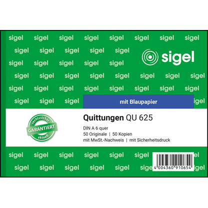 Artikelbild 3 für SIGEL Quittung, MwSt. separat ausgewiesen Formularbuch QU625, 1 St., Artikelnummer 855122