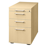 Artikelbild 1 für HAMMERBACHER Solid Standcontainer ahorn 4 Auszüge Kunststoff-Relinggriff silber 42,8 x 80,0 x 72,0 - 76,0 cm, Artikelnummer 984492