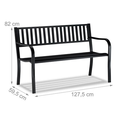 Artikelbild 2 für relaxdays Gartenbank 10026117_0 schwarz Metall 127,5 cm, Artikelnummer 767933