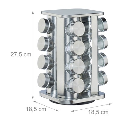 Artikelbild 3 für relaxdays Gewürzkarussell silber, 1 Set, Artikelnummer 361557
