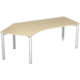 Artikelbild 1 für geramöbel Flex Schreibtisch ahorn, silber L-Form, 5-Fuß-Gestell silber 216,6 x 113,0 cm, Artikelnummer 881173