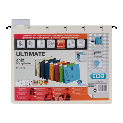 Artikelbild 3 für ELBA Hängehefter chic ULTIMATE Karton chamois DIN A4 1x kaufmännische Heftung, 5 St., Artikelnummer 601625
