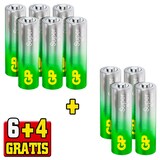 Artikelbild 1 für 6 + 4 GRATIS: GP Batterien SUPER Alkali-Mangan Micro AAA 1,5 V, 6 St. + GRATIS 4 St., Artikelnummer 296067