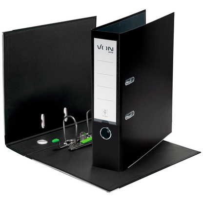 Artikelbild 2 für VON LEITZ Ordner schwarz Karton 8,0 cm DIN A4, 1 St., Artikelnummer 635694