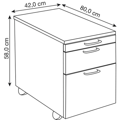 Artikelbild 2 für Kerkmann Lago Rollcontainer anthrazit 3 Auszüge 42,0 x 80,0 x 58,0 cm, Artikelnummer 278069