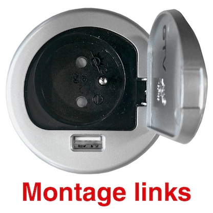 Artikelbild für Kerkmann Move 1-fach Tischsteckdose 1,9 m silber mit USB-Buchse, Artikelnummer 852595