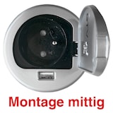 Artikelbild 1 für Kerkmann Move 1-fach Tischsteckdose 1,9 m silber mit USB-Buchse, Artikelnummer 852602