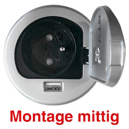 Artikelbild für Kerkmann Move 1-fach Tischsteckdose 1,9 m silber mit USB-Buchse, Artikelnummer 852602