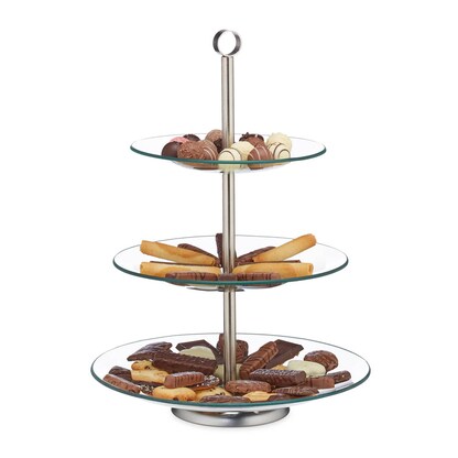 Artikelbild 2 für relaxdays Etagere transparent/silber Höhe: 40,0 cm, 1 St., Artikelnummer 762643