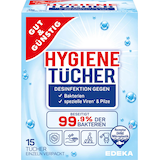 Artikelbild 1 für GUT&GÜNSTIG Desinfektionstücher 1-lagig weiß, 15 Tücher, Artikelnummer 987988
