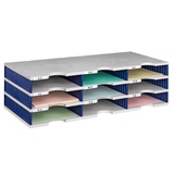 Artikelbild 1 für styro Sortierstation Styrodoc grau/blau mit 9 Fächern, Artikelnummer 435859