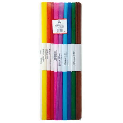 Artikelbild für Werola Krepppapier schwer entflammbar farbsortiert 38 g/qm 10 Rollen, Artikelnummer 457404