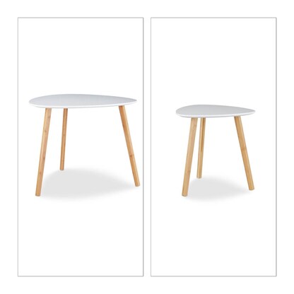 Artikelbild 6 für relaxdays Beistelltische-Set dreieckig abgerundet Holz weiß, 2 St., Artikelnummer 519241