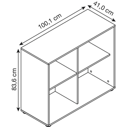 Artikelbild 3 für MÖBELPARTNER Aktenregal Hank schwarz 100,1 x 41,0 x 83,6 cm, 1 St., Artikelnummer 336717