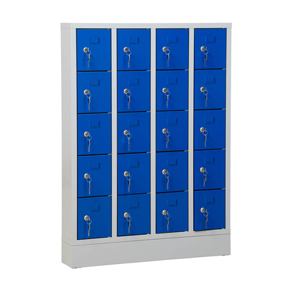 Artikelbild 3 für Gürkan Schließfachschrank lichtgrau, enzianblau 111037, 20 Schließfächer 80,0 x 15,0 x 110,0 cm, Artikelnummer 561062