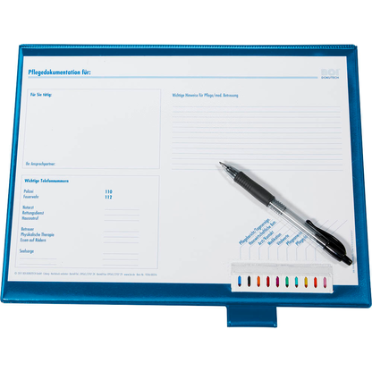 Artikelbild 5 für BOI Click-Plus Ambulant Patienten-Dokumentationsmappe 2-Ringe blau 3,5 cm DIN A4, 1 St., Artikelnummer 667067