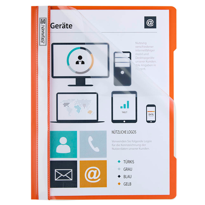 Artikelbild 3 für BRUNNEN Schnellhefter Kunststoff orange DIN A4 überbreit, 1 St., Artikelnummer 924807